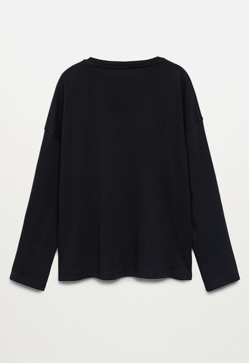 MANGO - Rock long sleeve tee - black