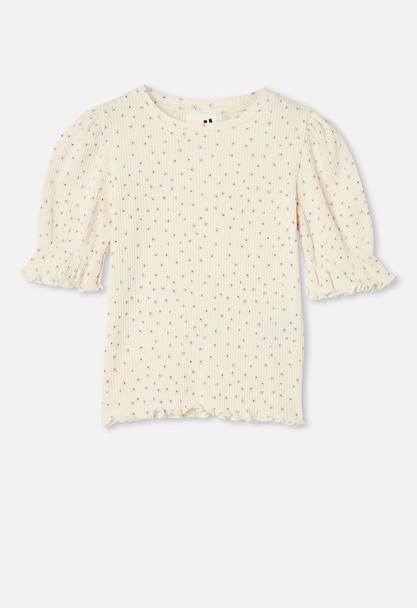 Cotton On - Lyla rib trumpet sleeve top - yellow 