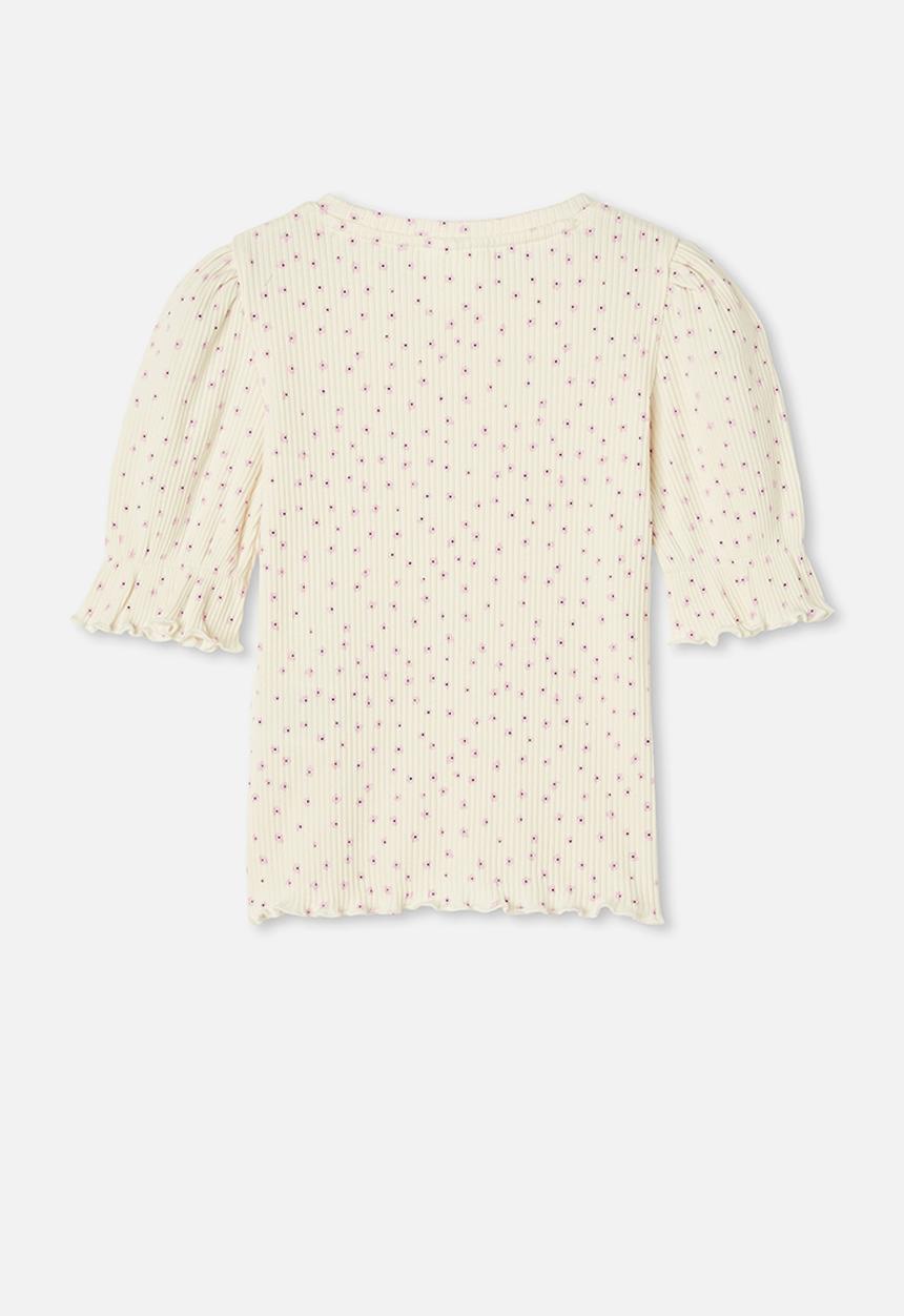 Cotton On - Lyla rib trumpet sleeve top - yellow 