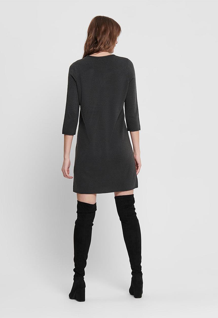 Jacqueline de Yong - Friends 3/4 dress knt - black