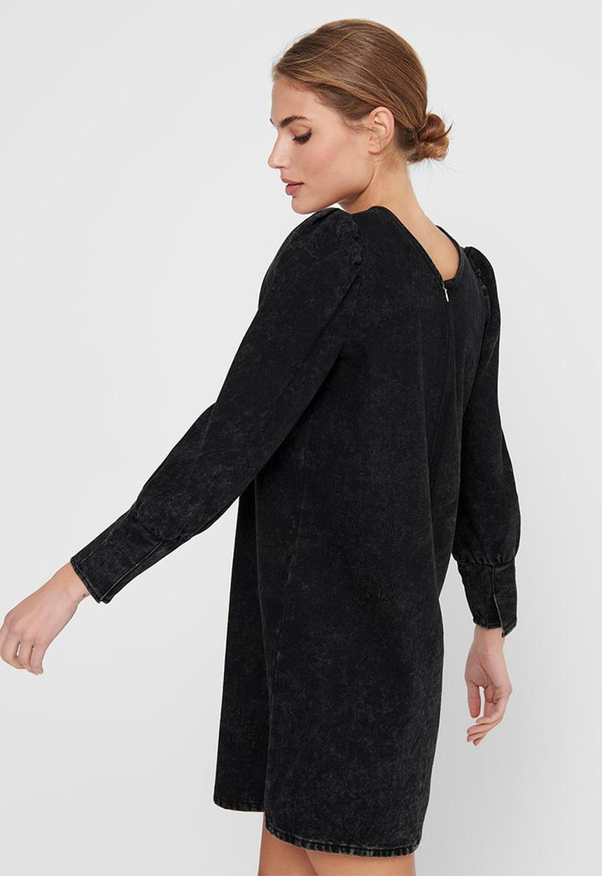 Jacqueline de Yong - Sansa 7/8 puff sleeve dress - black