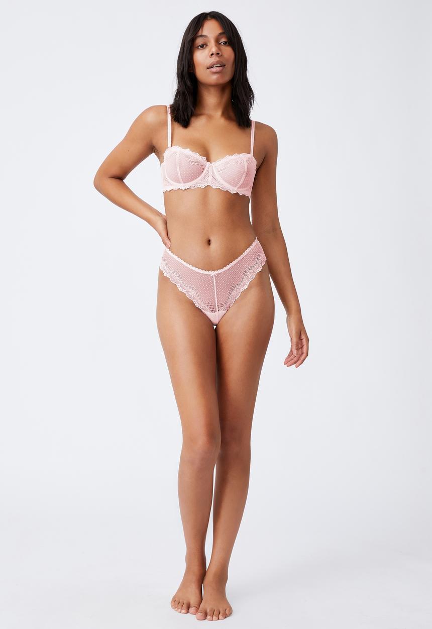 Cotton On - Stevie lace brasiliano brief - pretty pink