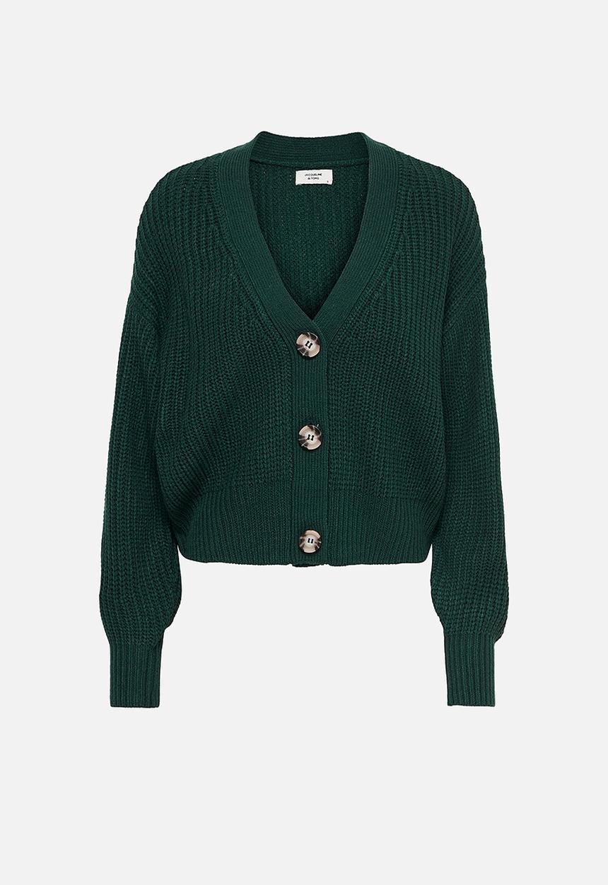 Jacqueline de Yong - Justy long sleeve short cardigan knit - ponderosa pine
