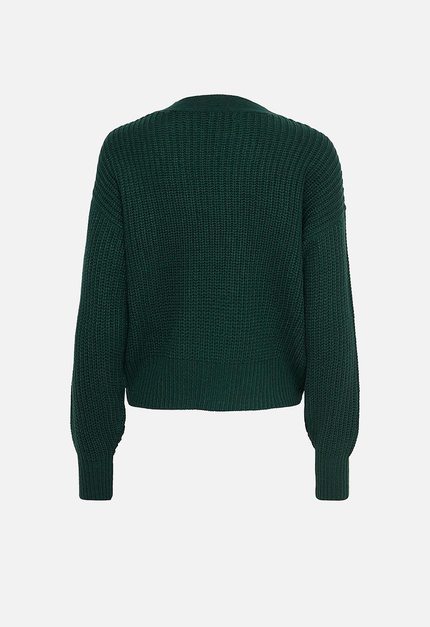 Jacqueline de Yong - Justy long sleeve short cardigan knit - ponderosa pine