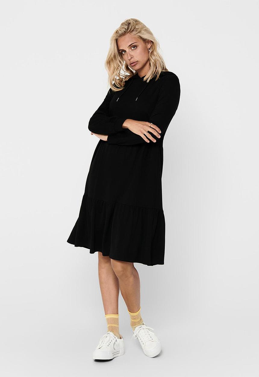 Jacqueline de Yong - Mary long sleeve sweat dress - black