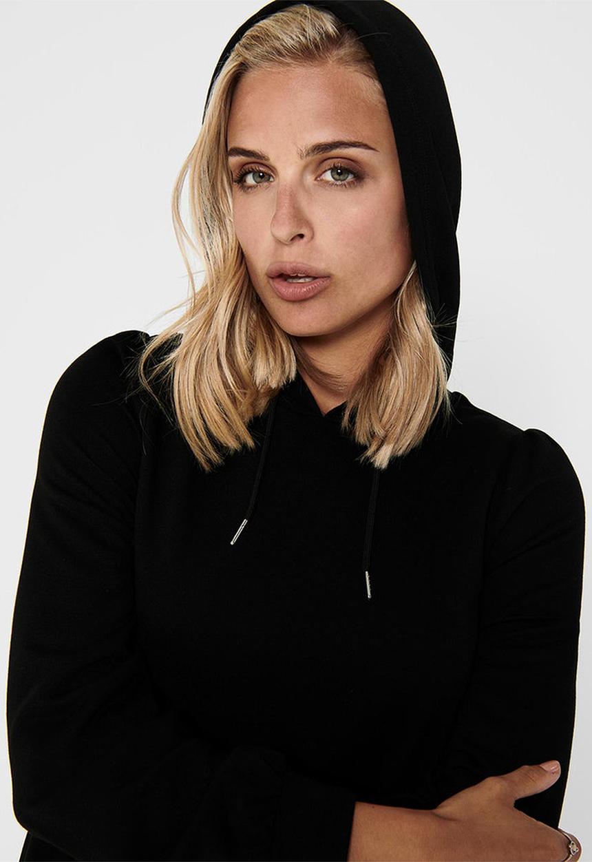 Jacqueline de Yong - Mary long sleeve sweat dress - black