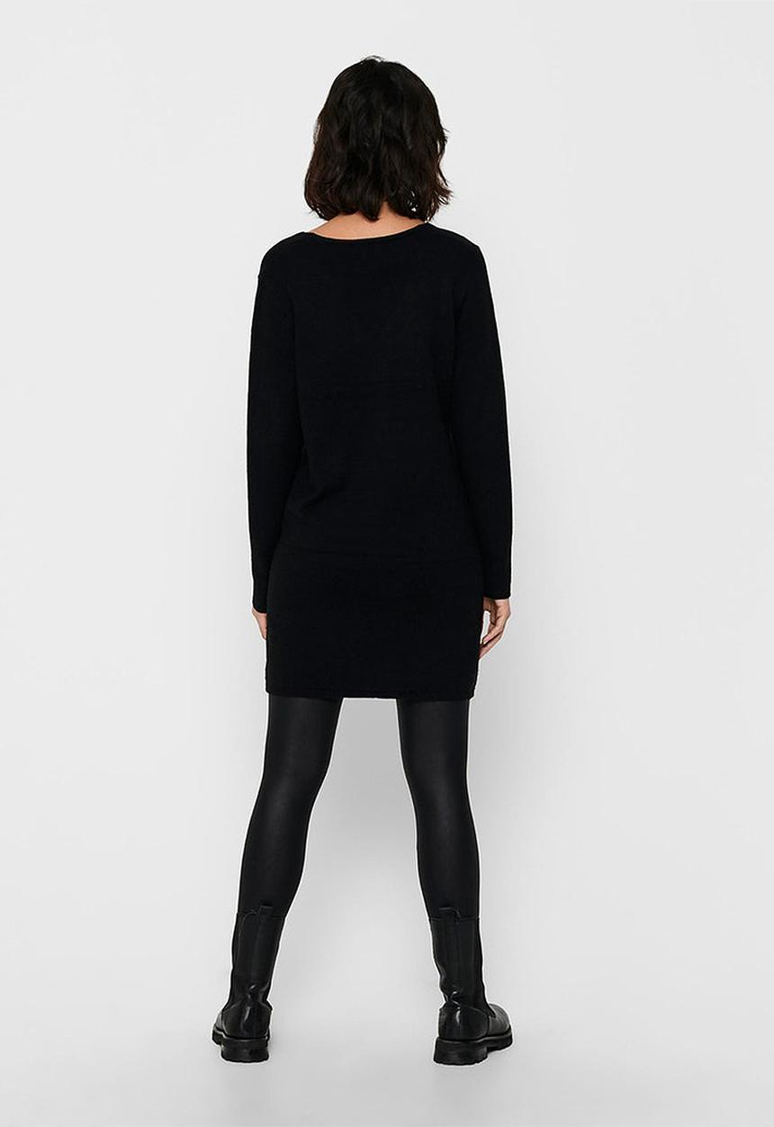 Jacqueline de Yong - Marco long sleeve v-neck dress - black