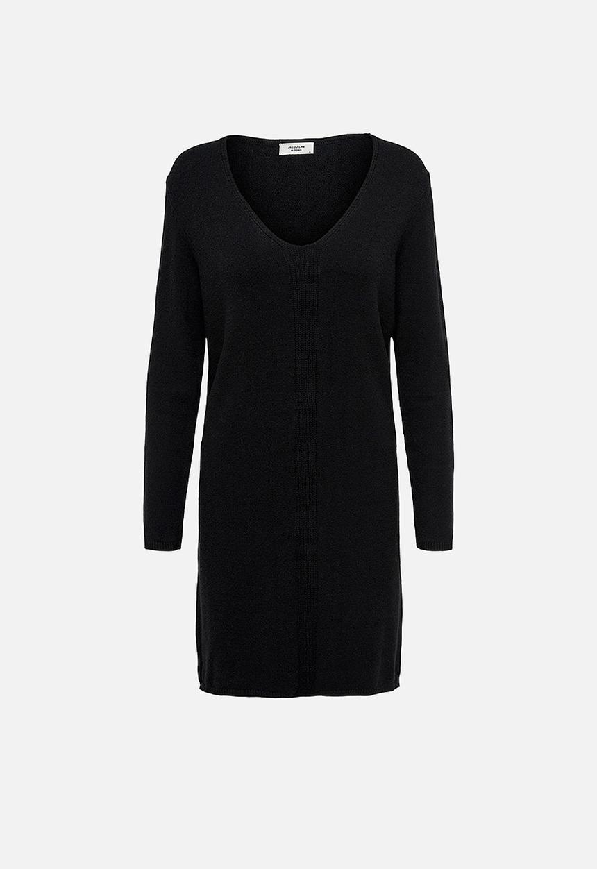Jacqueline de Yong - Marco long sleeve v-neck dress - black