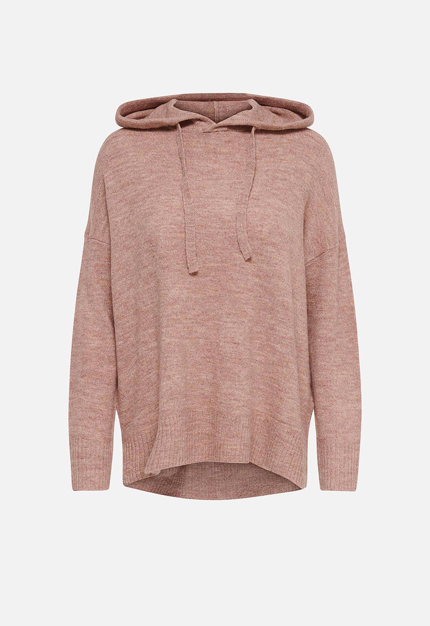 Jacqueline de Yong - Elanor  long sleeve hood pullover knit - zephyr melange
