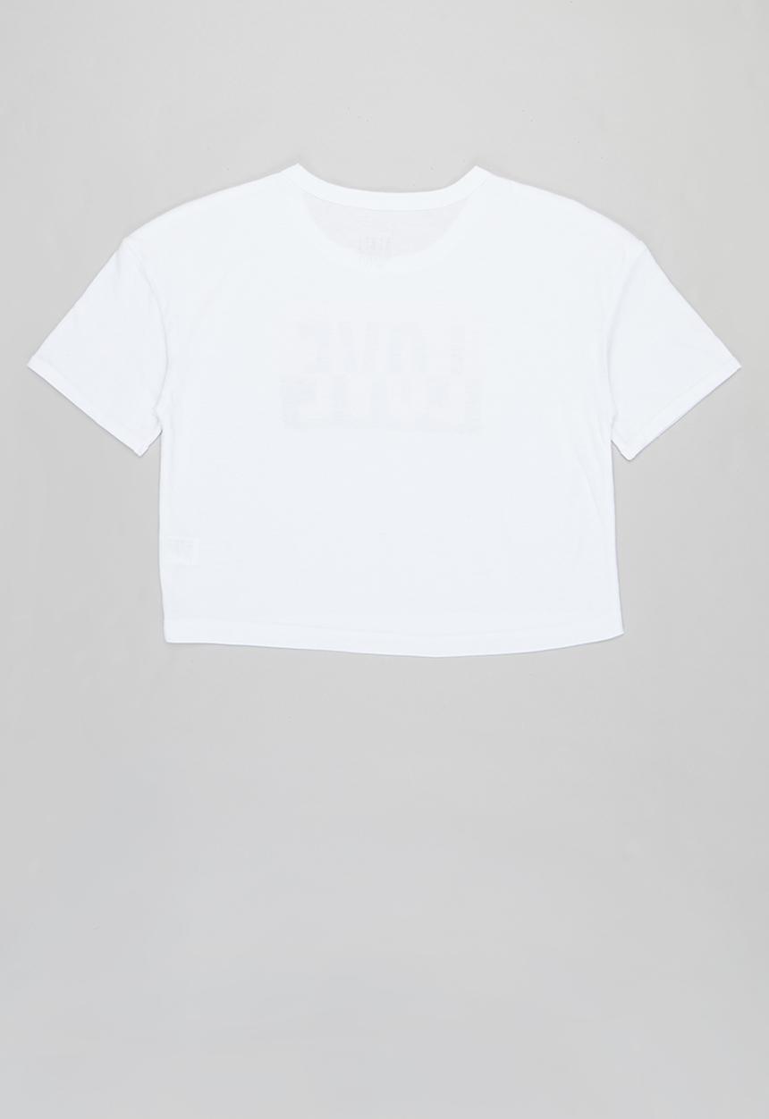 Rebel Republic - Girls colour block crop top - white