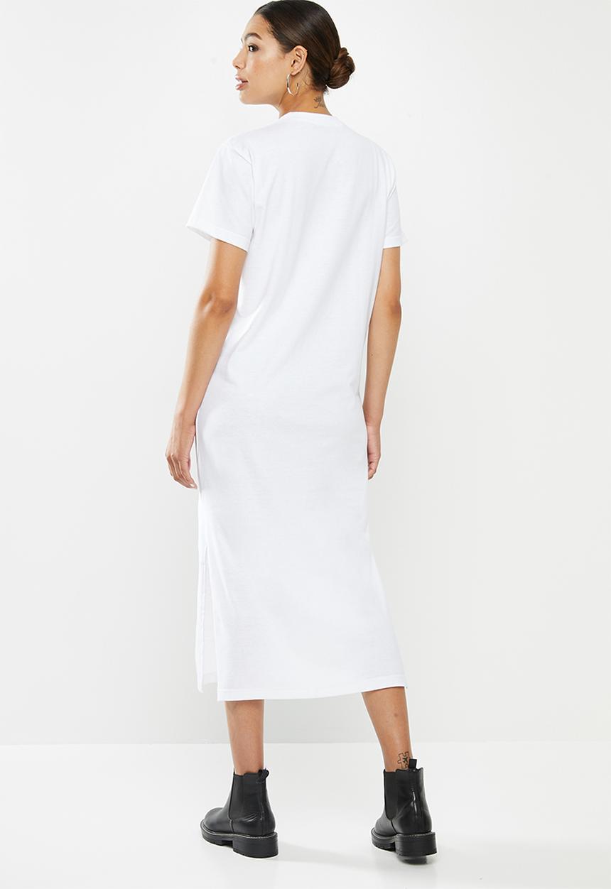 Missguided - Basic T-shirt dress midi - white