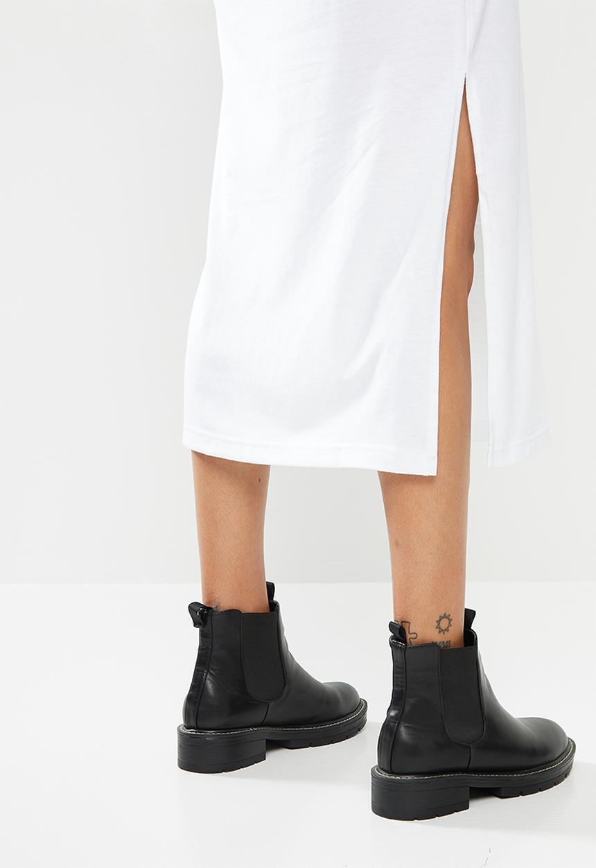Missguided - Basic T-shirt dress midi - white