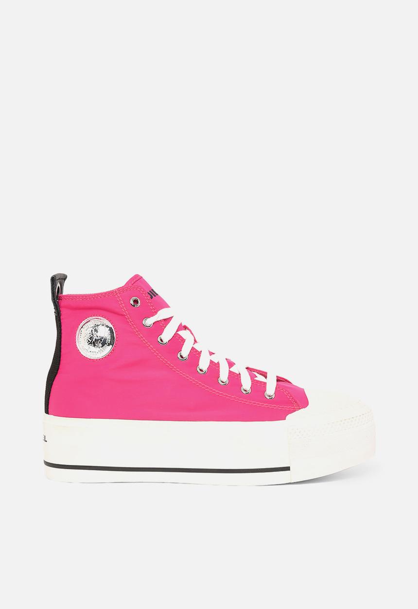 Diesel  - S-astico mc wedge sneakers - raspberry sorbet