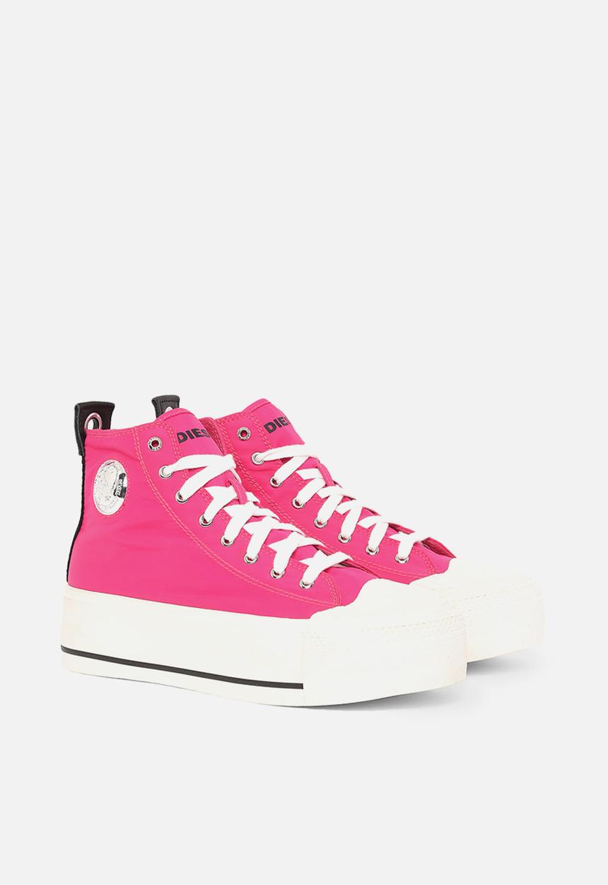 Diesel  - S-astico mc wedge sneakers - raspberry sorbet