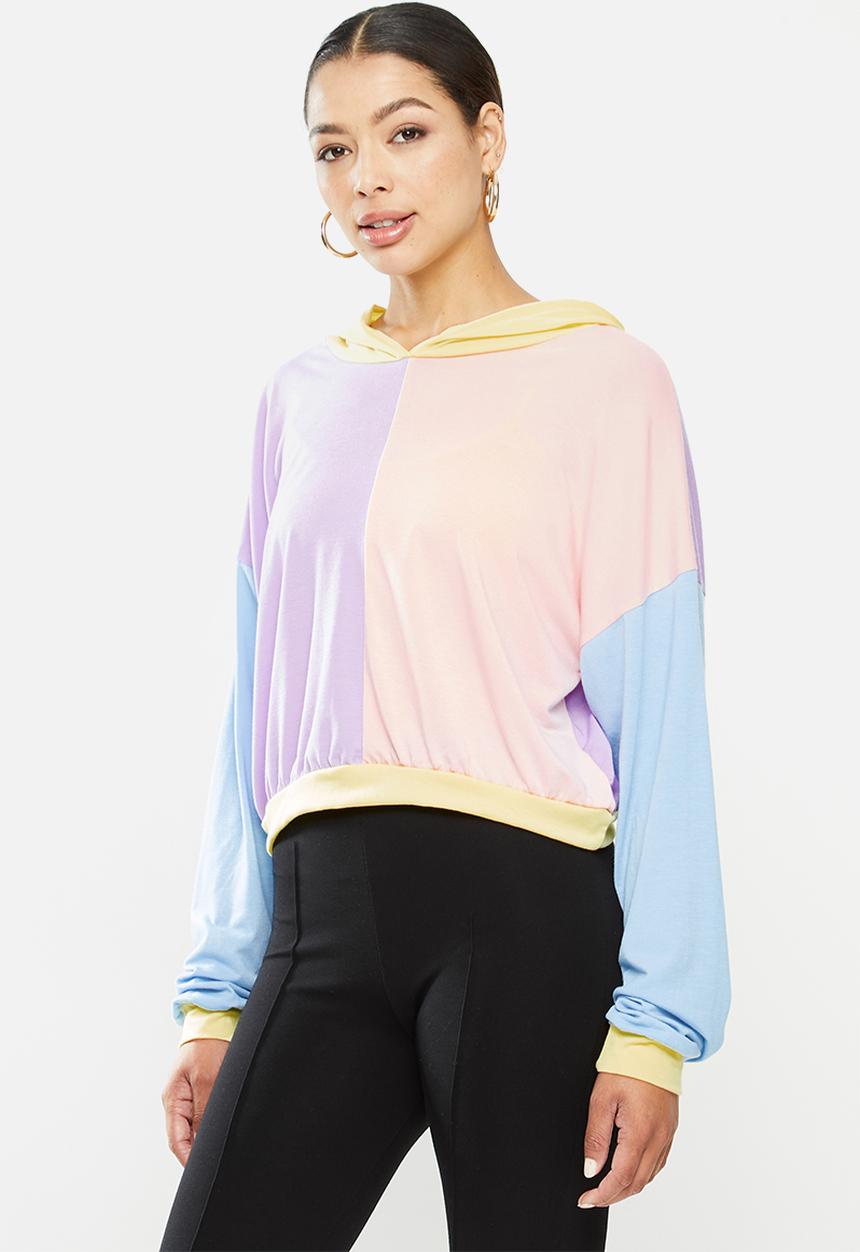 Missguided - 4 way colour block over size hoodie - multi