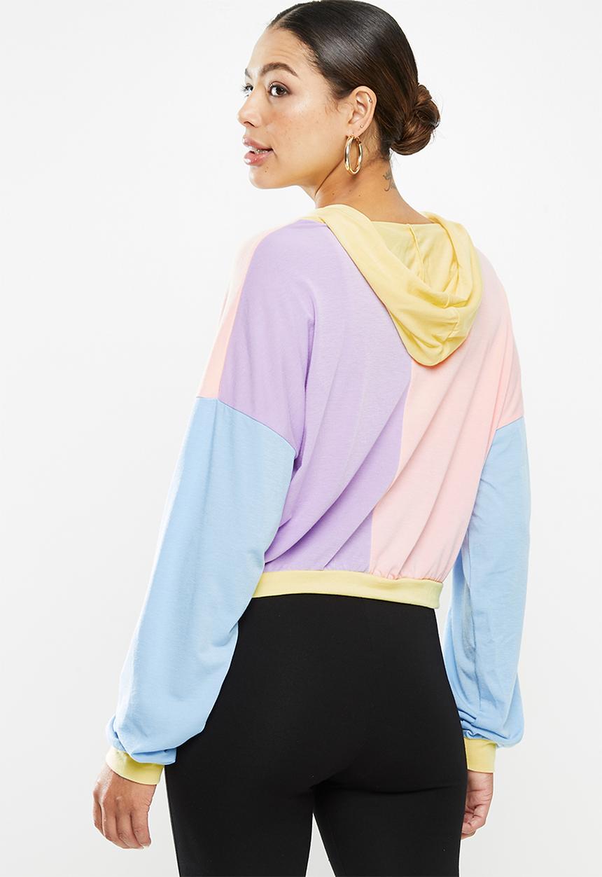 Missguided - 4 way colour block over size hoodie - multi
