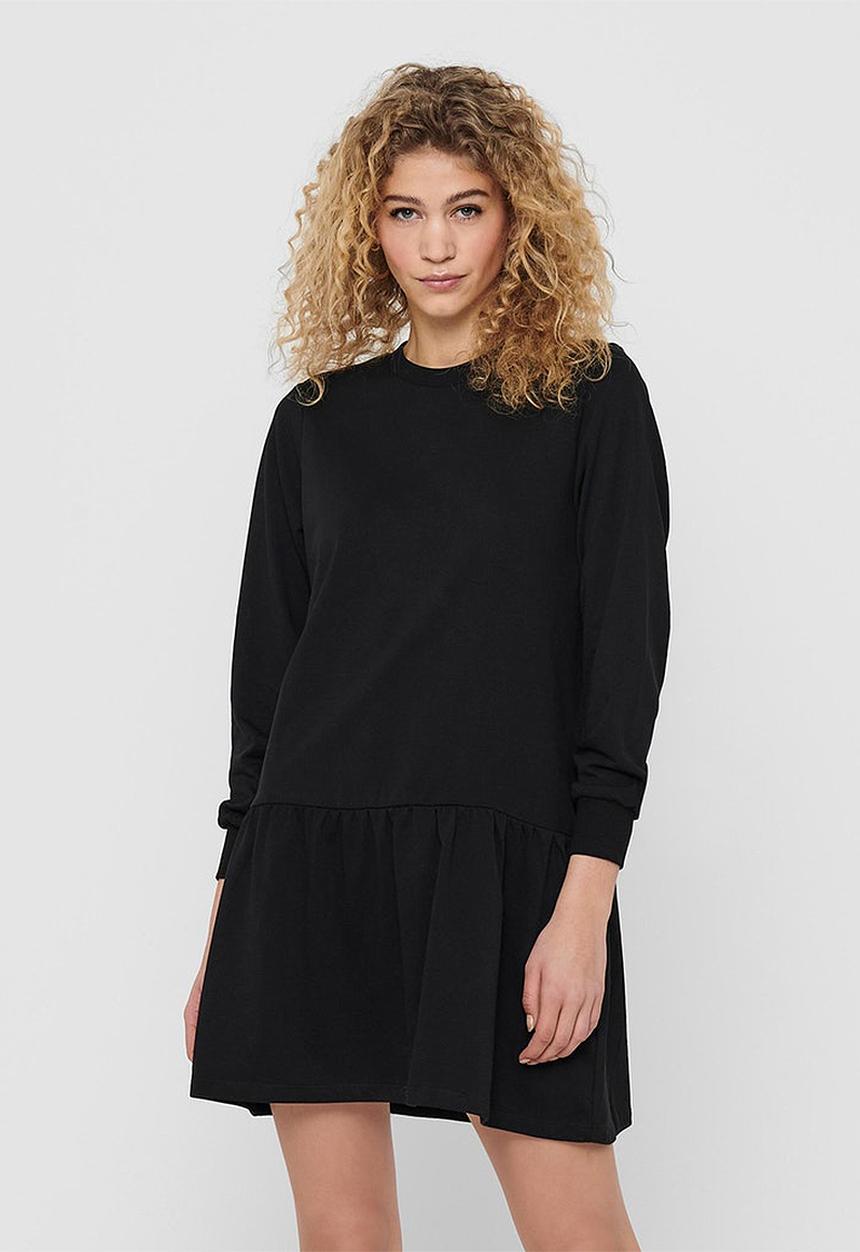 Jacqueline de Yong - Nashville long sleeve sweat dress - black