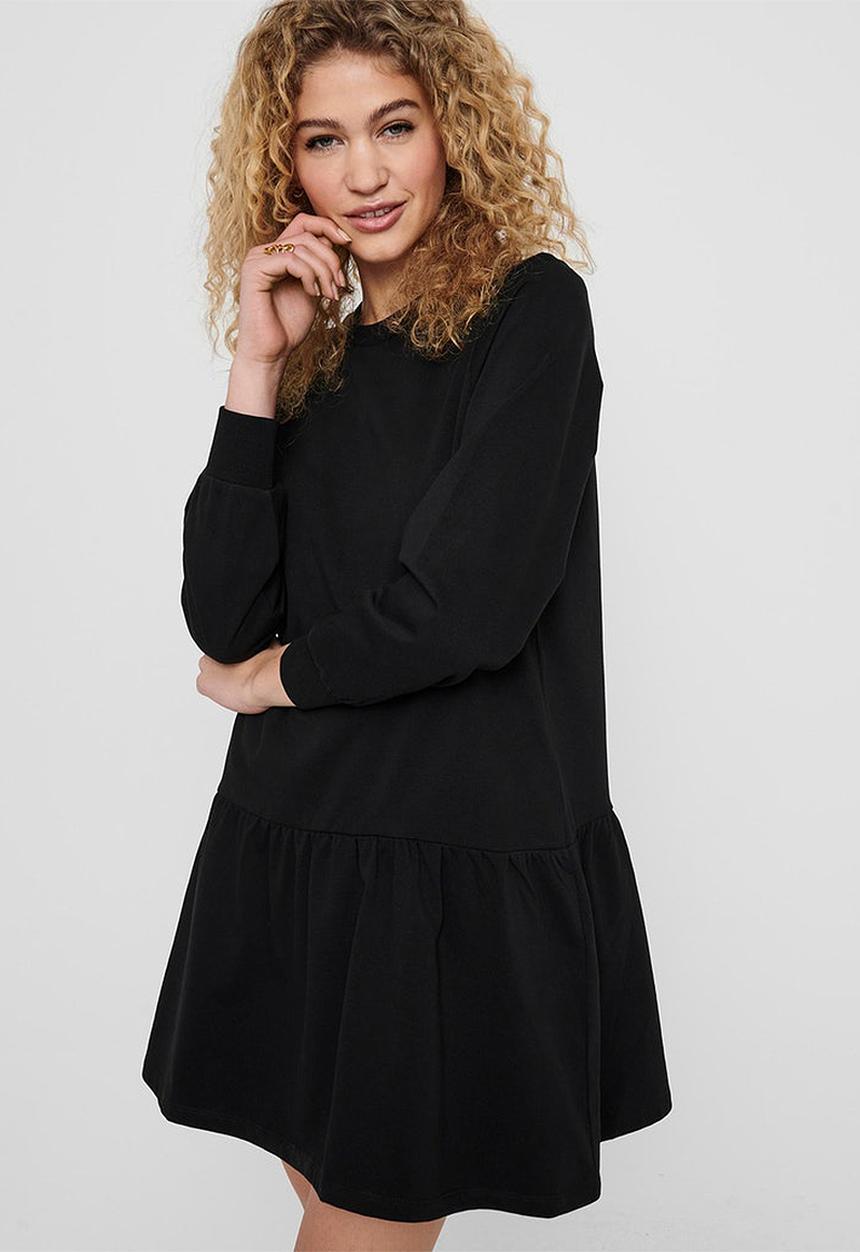 Jacqueline de Yong - Nashville long sleeve sweat dress - black