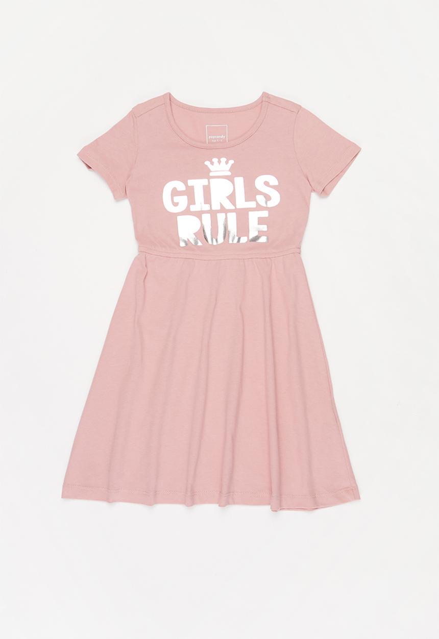 Pop Candy - Foil print short sleeve dress - pink