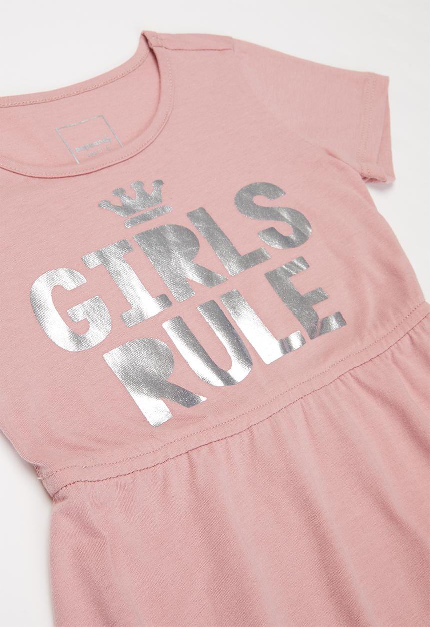 Pop Candy - Foil print short sleeve dress - pink