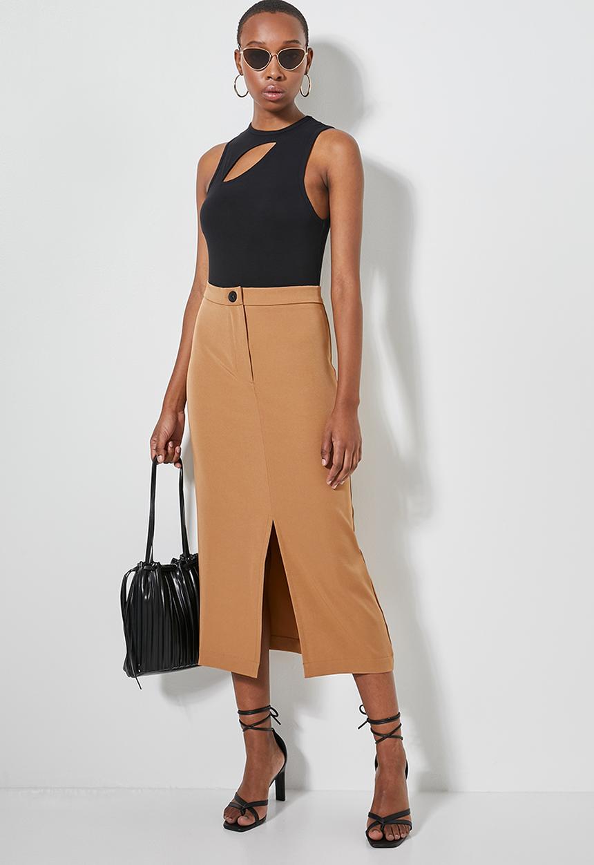 Superbalist - Pencil midi skirt - natural
