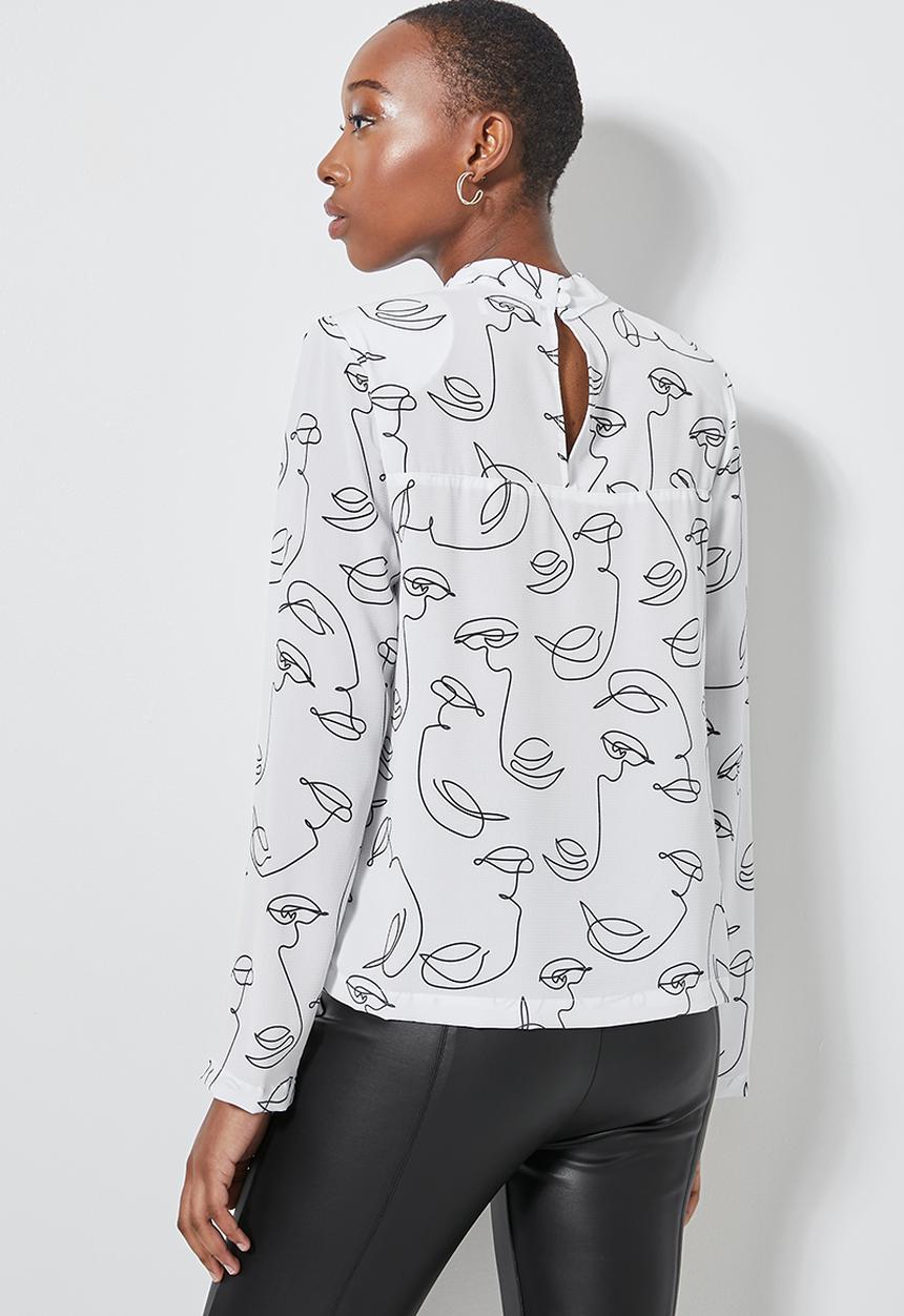 Superbalist - Hi neck shell - white & black