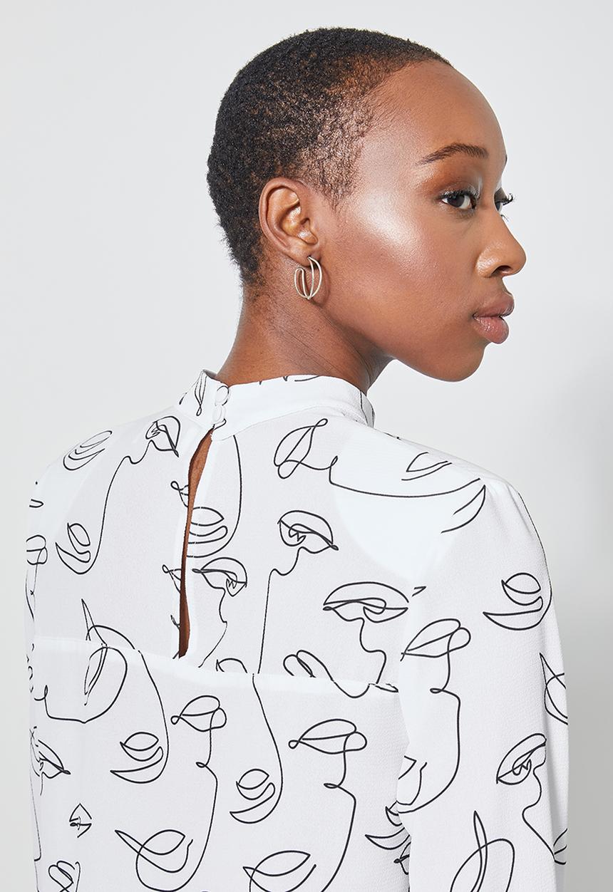 Superbalist - Hi neck shell - white & black