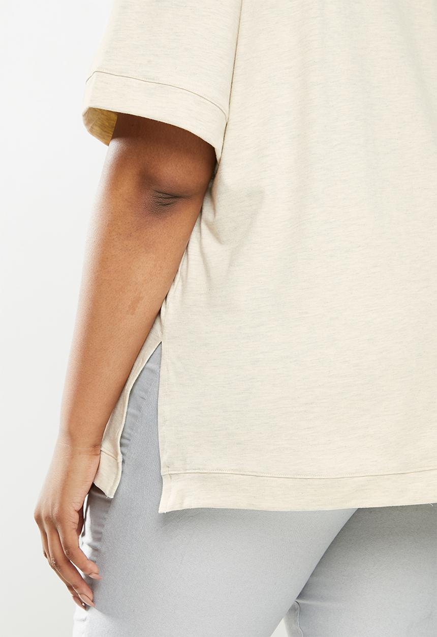 edit Plus - Luxe cuffed tee - neutral