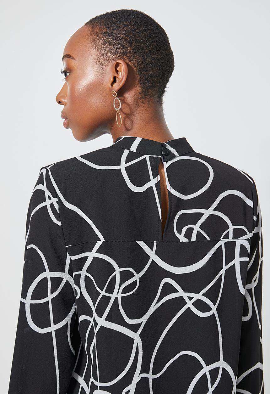 Superbalist - Hi neck shell - black & white 