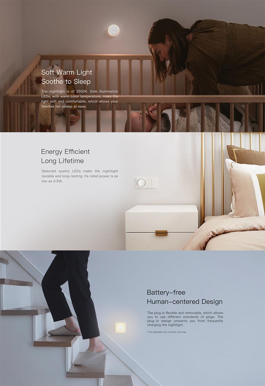 Yeelight - Plug-in Light Sensor Night Light (EU) - Warm  Light/Motion Sensing