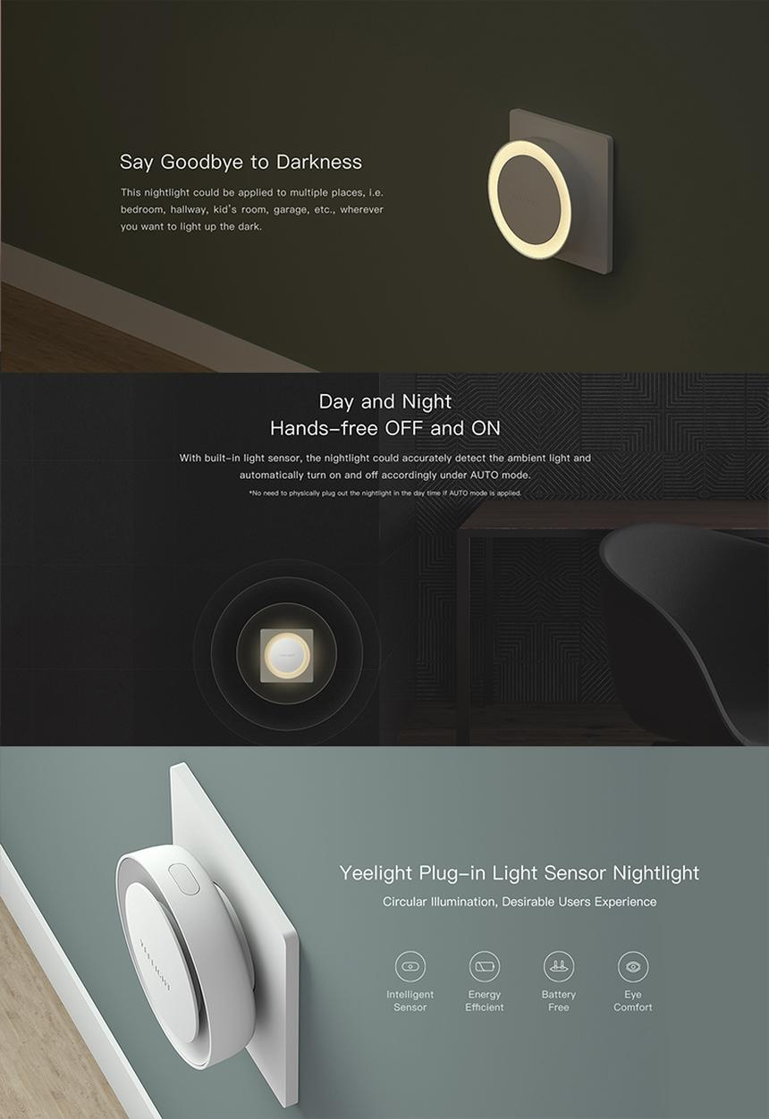 Yeelight - Plug-in Light Sensor Night Light (EU) - Warm  Light/Motion Sensing