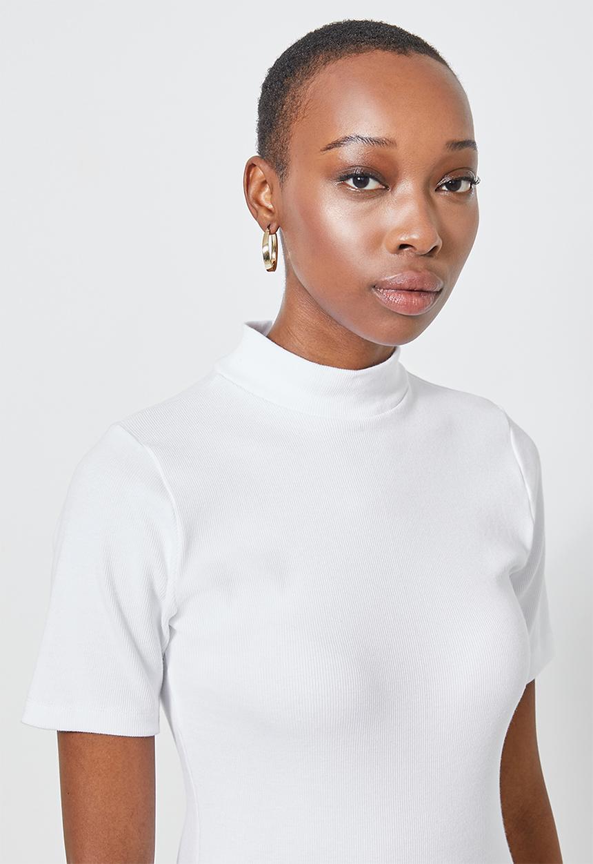 Superbalist - 2 pack lycra rib turtle neck tee's - black & white