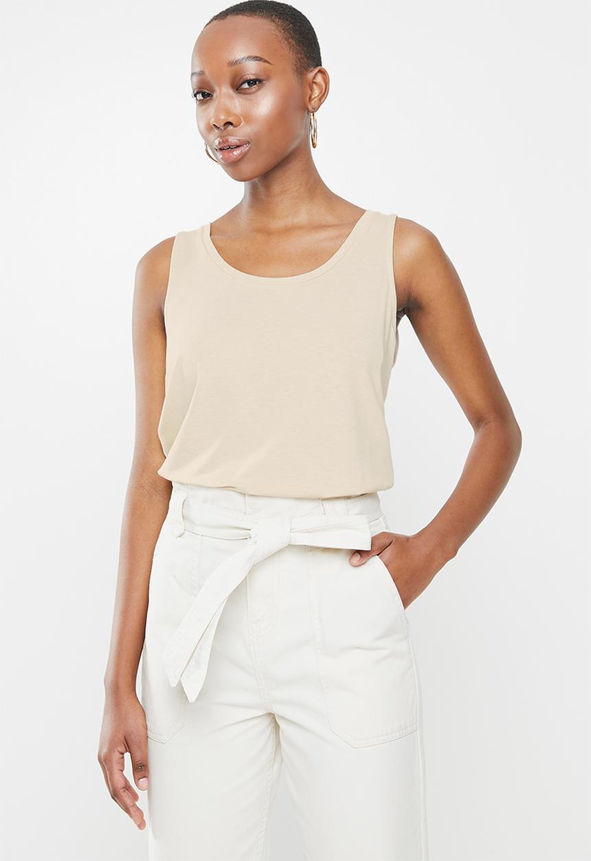 MANGO - Top bobar - beige 