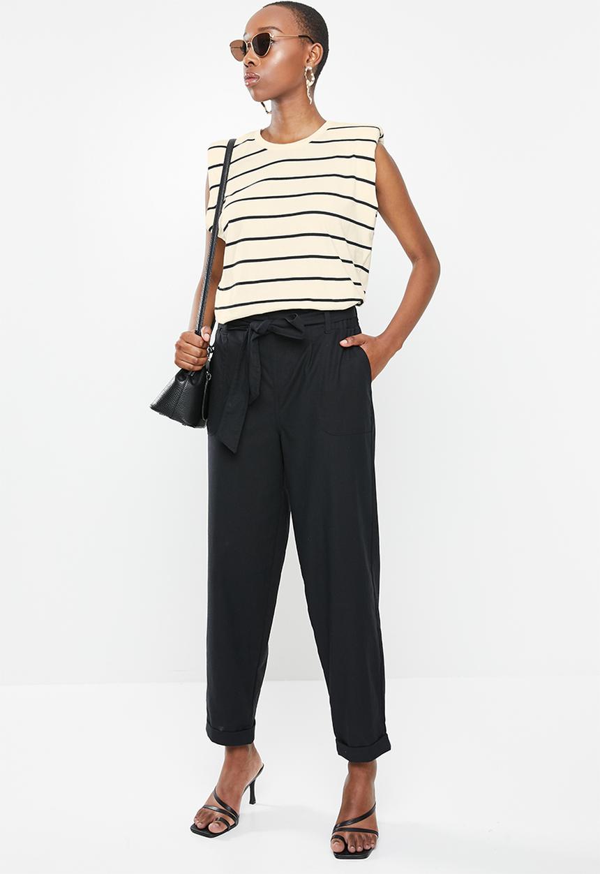 MANGO - T-shirt hombro - neutral & black 