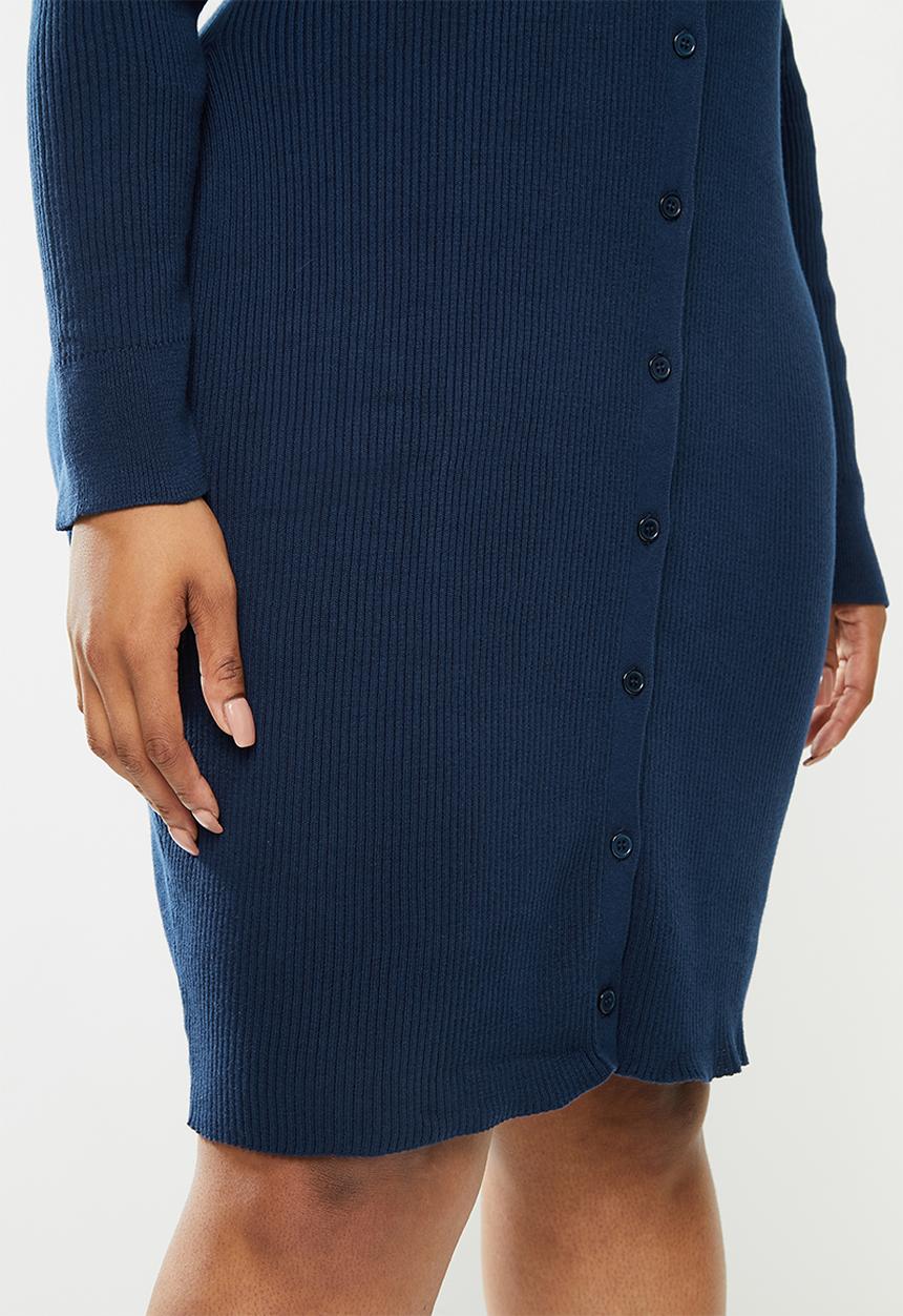 Glamorous - Plus button down dress- navy