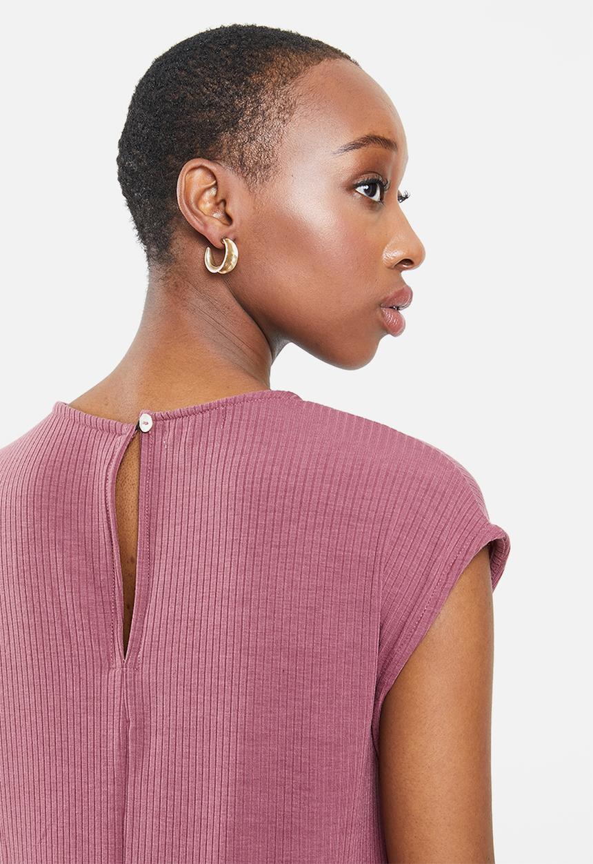 edit - Sleeveless ribbed knit jumpsuit - rose 