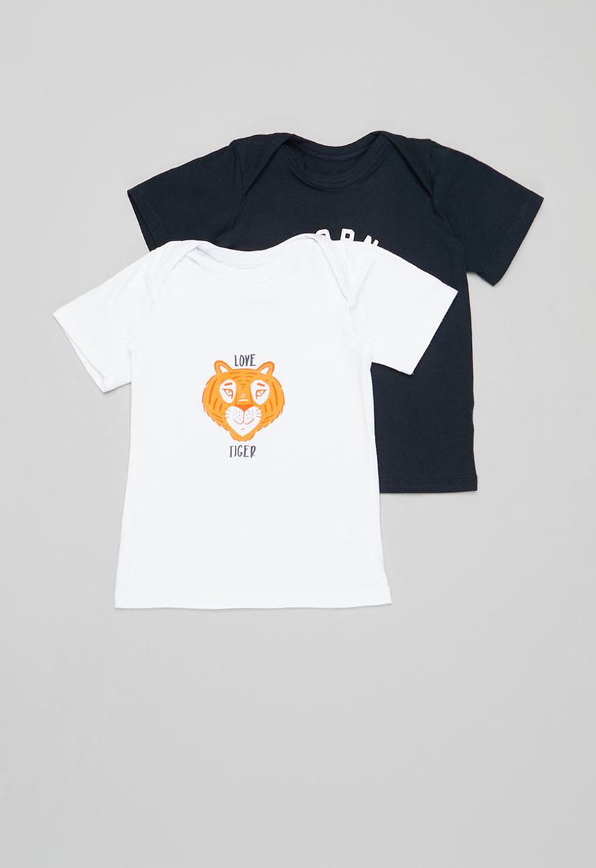 Superbalist Kids - Baby boys 2 pack graphic top - navy & white
