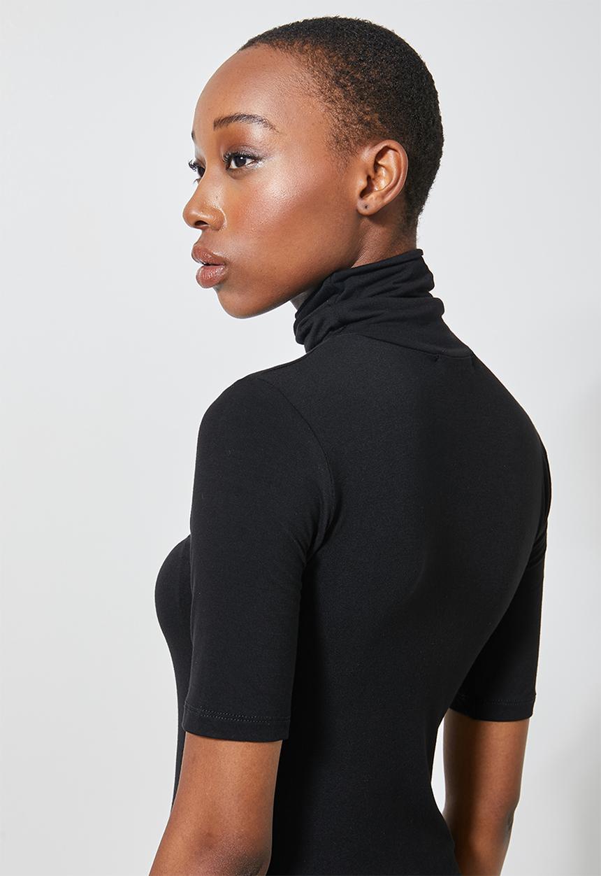 Superbalist - 2Pack poloneck short sleeve tops - black & white