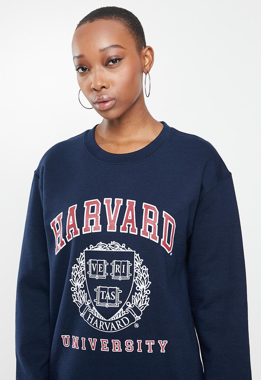 Missguided - Harvard graphic stripe detail sweat - navy