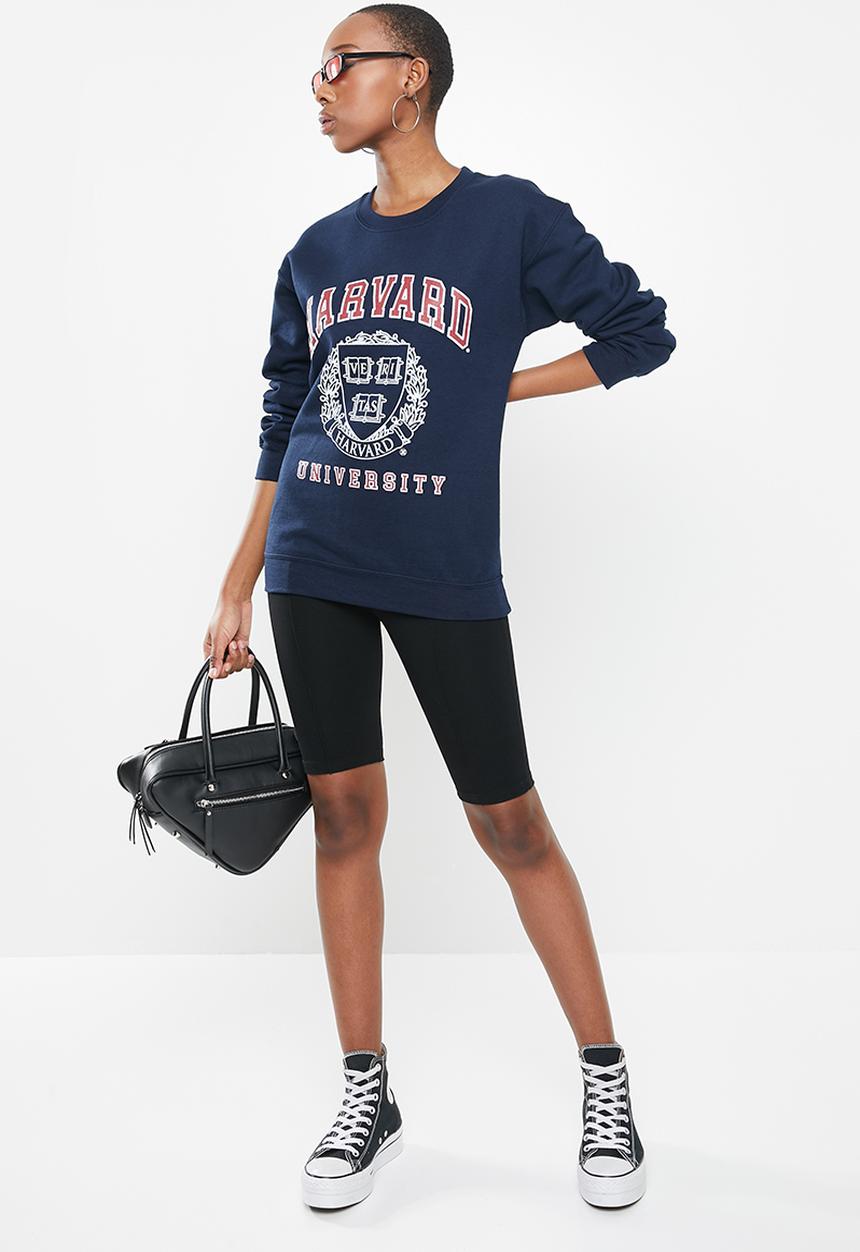 Missguided - Harvard graphic stripe detail sweat - navy