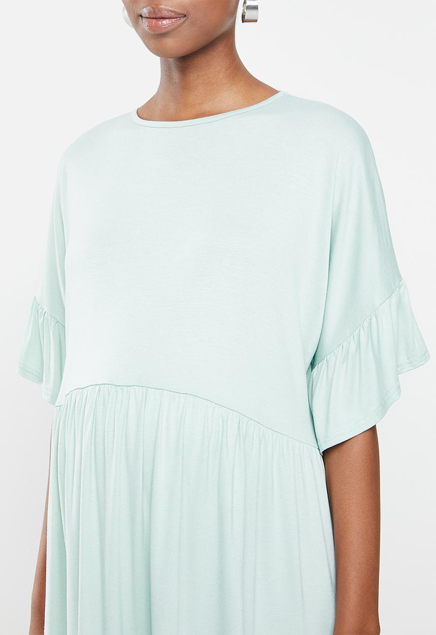 Missguided - Maternity frill smock dress - blue