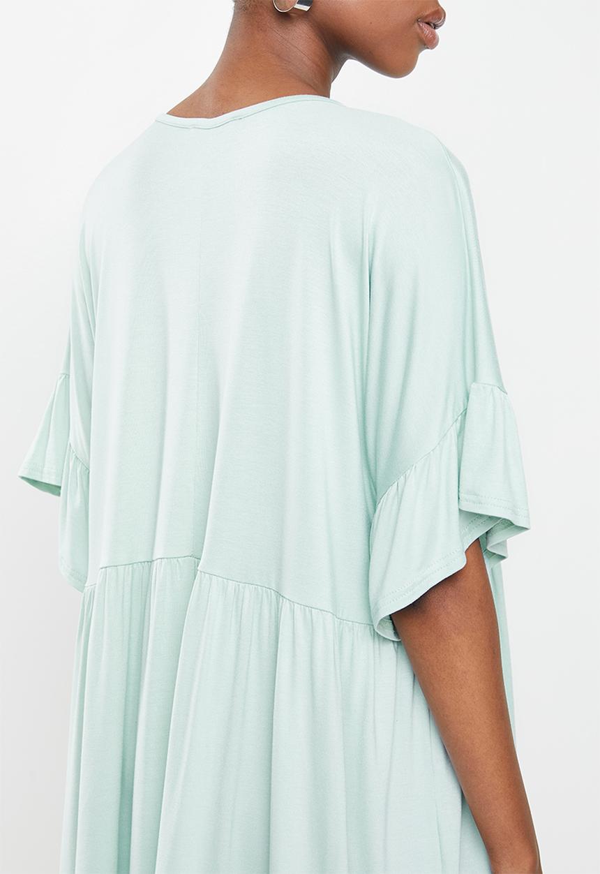 Missguided - Maternity frill smock dress - blue
