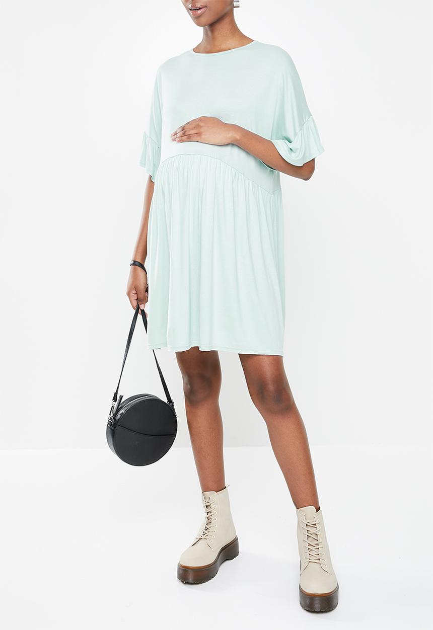 Missguided - Maternity frill smock dress - blue