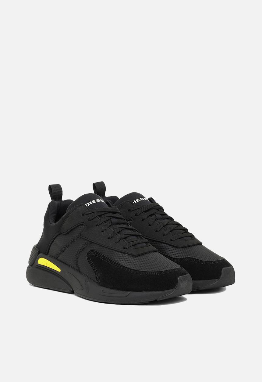 Diesel  - S-serendipity low cut sneakers - black / cyber yellow