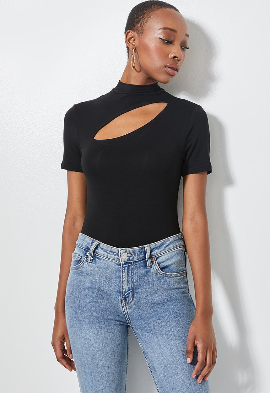 Superbalist - Turtleneck cutout bodysuit - black