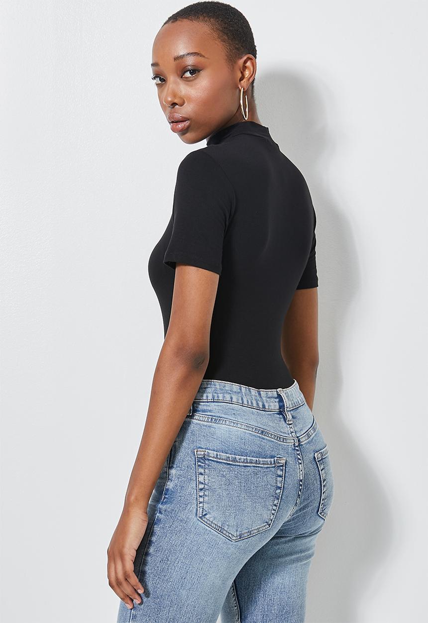 Superbalist - Turtleneck cutout bodysuit - black