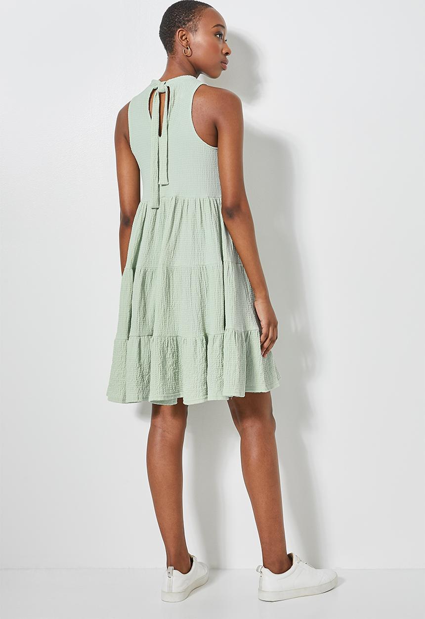 Superbalist - Sleeveless textured knit volume dress - sage