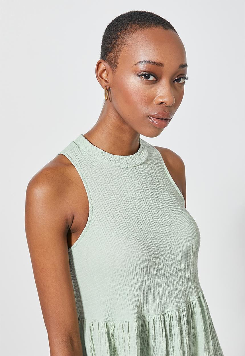 Superbalist - Sleeveless textured knit volume dress - sage