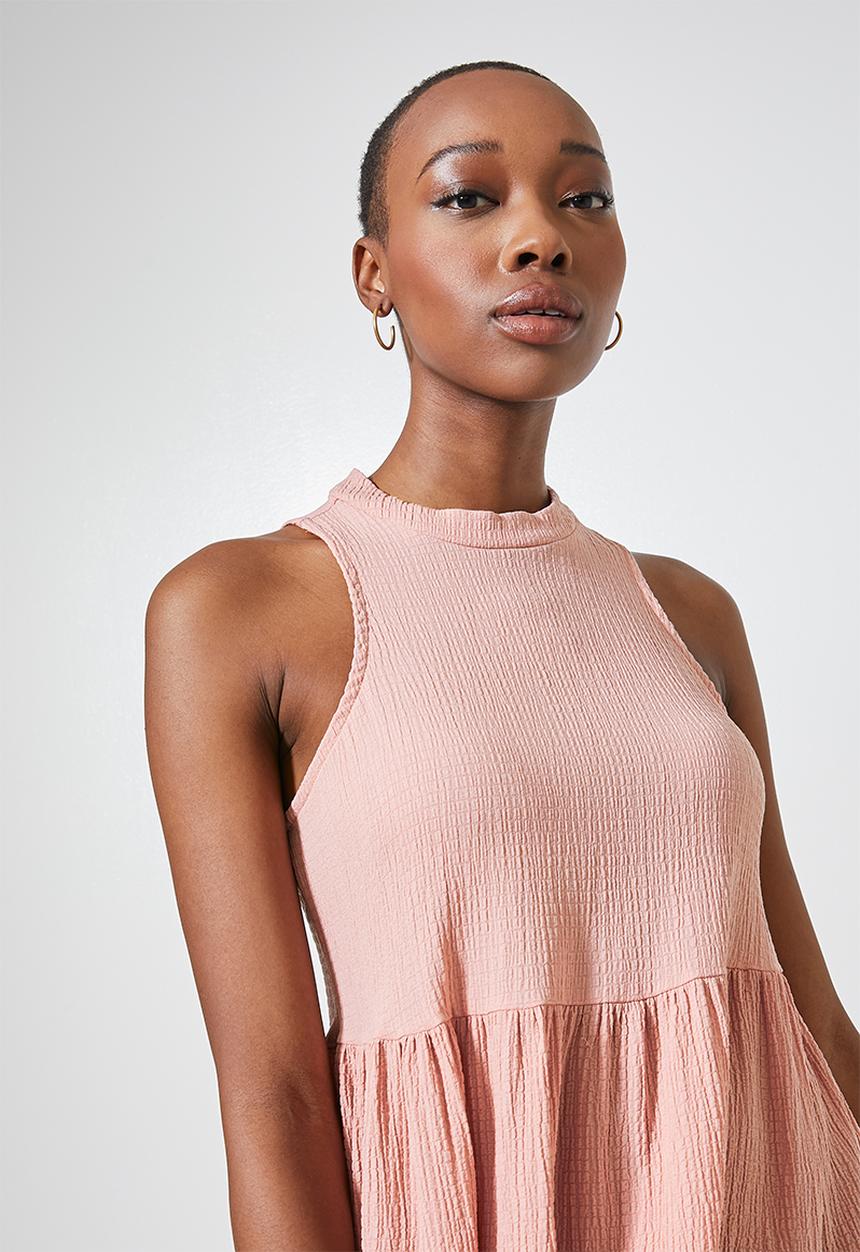 Superbalist - Sleeveless textured knit volume dress - pale rose
