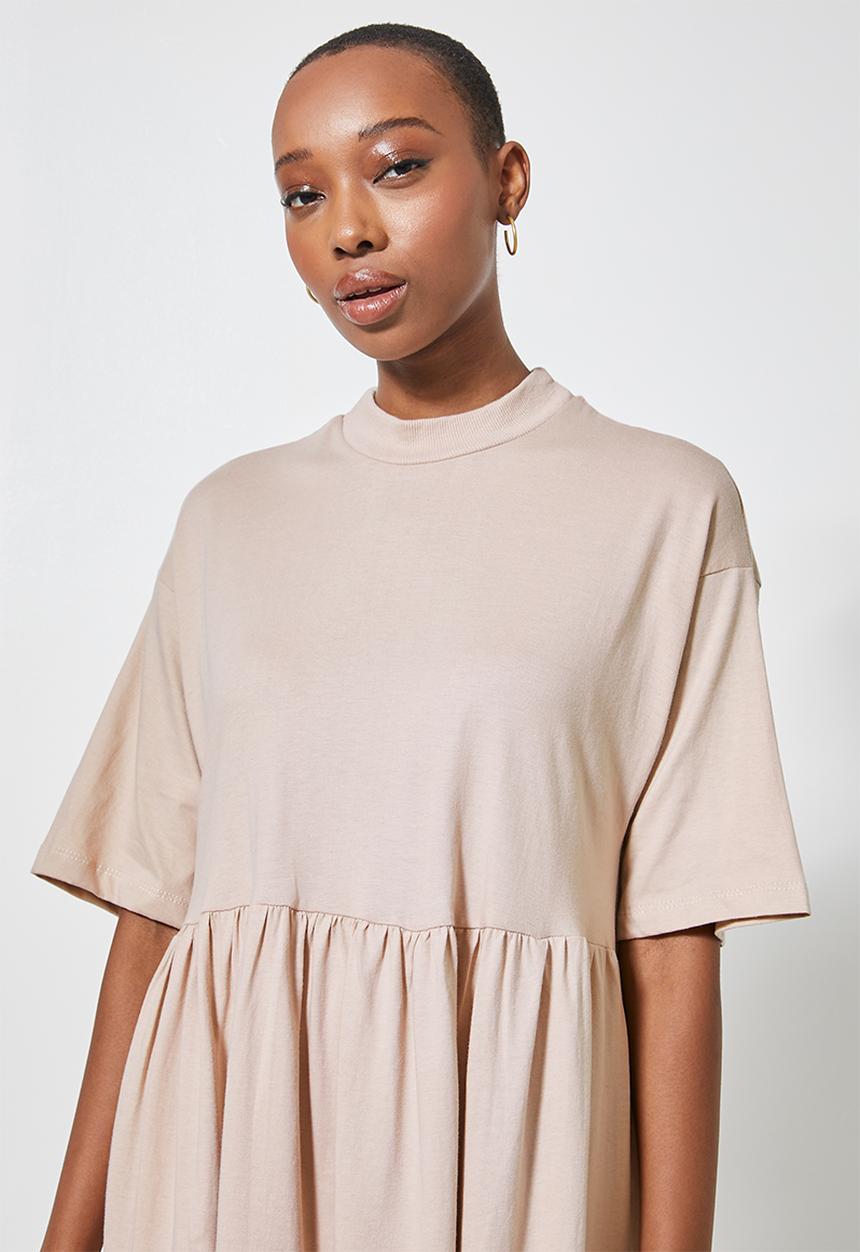 Superbalist - Babydoll T-shirt dress - stone